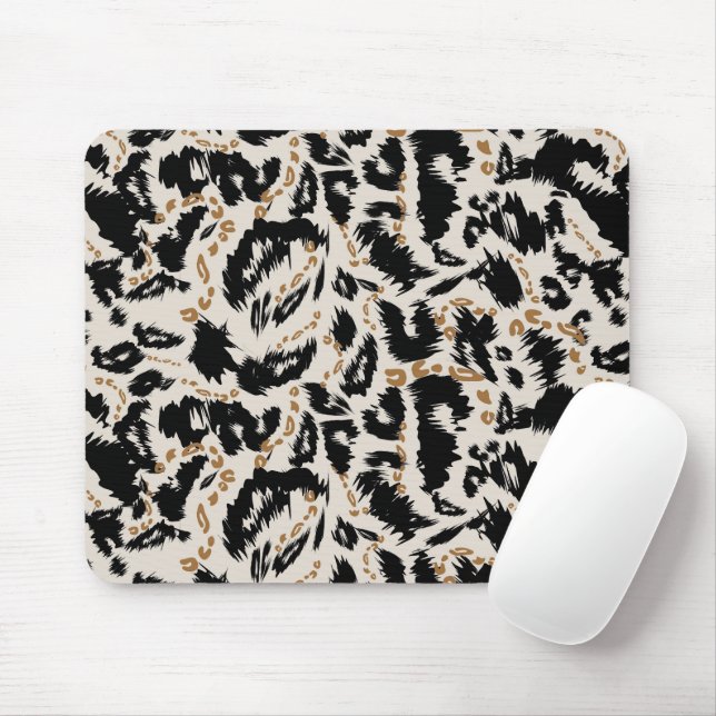 Mousepad Padrão Abstrato de Leopardo Africano Boêmio (Com mouse)