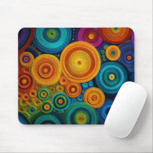 Mousepad Padrão Abstrato Espiral Colorido Redemoinho Geomét