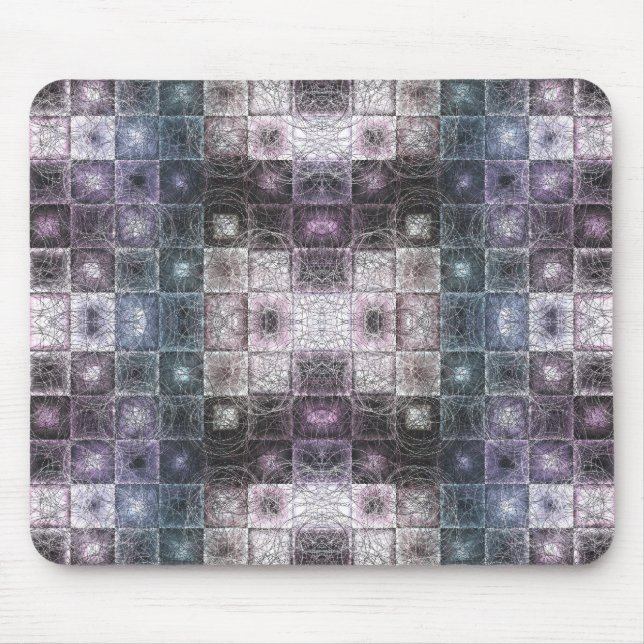 Mousepad Padrão Abstrato Geométrico com Cubos em Arame (Frente)