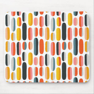 Mousepad Padrão Abstrato Geométrico Retro de Meados do Sécu
