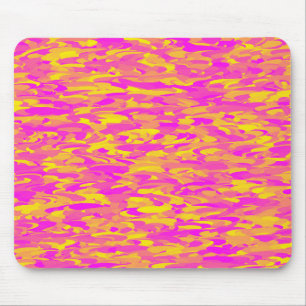 Mousepad Padrão Abstrato Rosa Amarelo Laranja