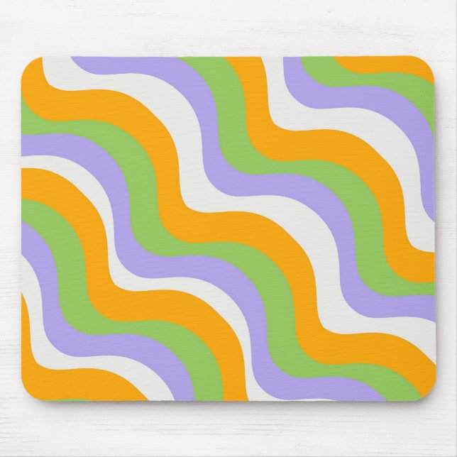 Mousepad Padrão Abstrato Y2k da Camada do Groovy da Onda Re (Frente)