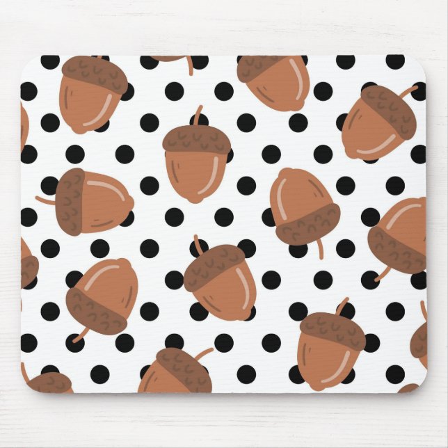 Mousepad Padrão Acorn Black Dots Autumn Y2K (Frente)