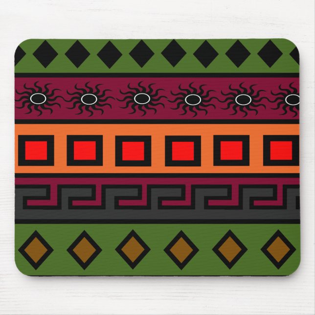 Mousepad Padrão africano colorido contemporâneo moderno (Frente)
