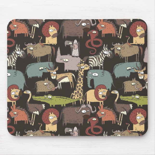 Mousepad Padrão Africano de Animais (Frente)