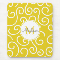 Padrão Amarelo e Branco alegre com monograma