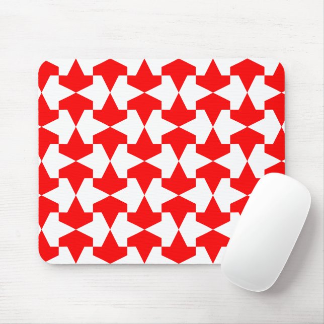 Mousepad Padrão antigo de Mamucas Muçulmanas Vermelhas e Br (Com mouse)