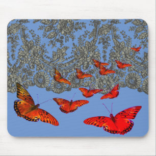 MOUSEPAD PADRÃO ANTIGO LACE E BORRACHA VERMELHA MOUSPAD