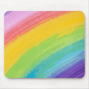 Mousepad Padrão Arco-Íris Colorido Acrílico Aquecido