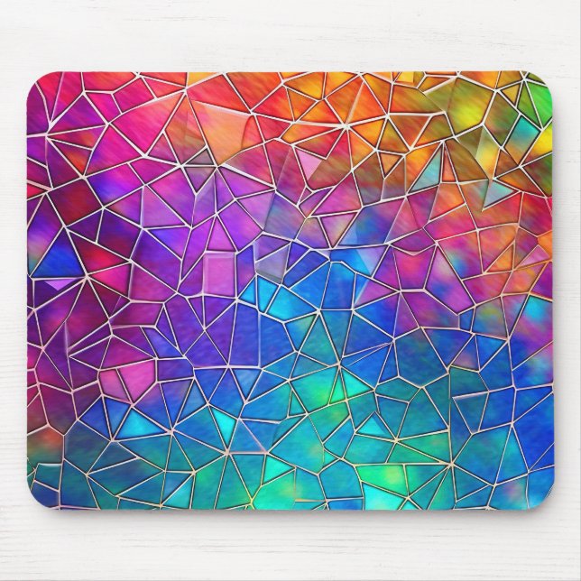 Mousepad Padrão Arco-Íris de Vidro Estreito (Frente)