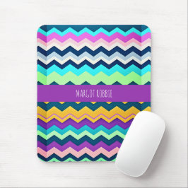 Mousepad Padrão Arco-Íris Zig-zagging pastel