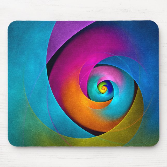 Mousepad Padrão Azul Cor-de-rosa Abstrato Floral Moderno #1 (Frente)