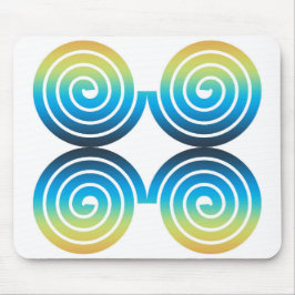 MOUSEPAD PADRÃO AZUL VERDE ESPIRAL