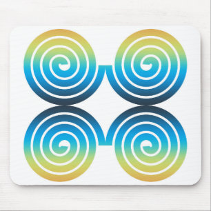 MOUSEPAD PADRÃO AZUL VERDE ESPIRAL