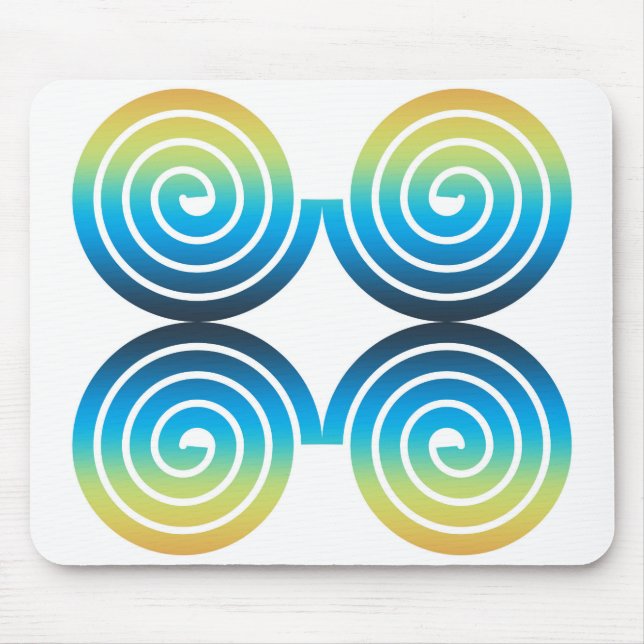 MOUSEPAD PADRÃO AZUL VERDE ESPIRAL (Frente)