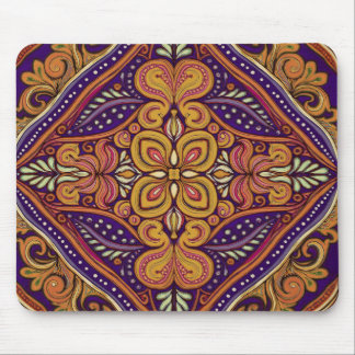 Mousepad Padrão Batik Amarelo Azul