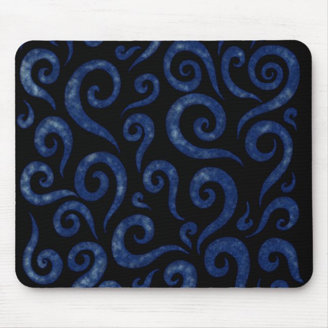 Mousepad Padrão Blue Swirls (Frente)