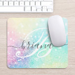 Mousepad Padrão Bonito Colorido da Glam Holographic<br><div class="desc">Personalize facilmente este bonito e colorido fundo holográfico colorido de bolso com seu monograma e/ou nome personalizado.</div>