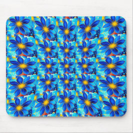Mousepad Padrão bonito de flores azuis