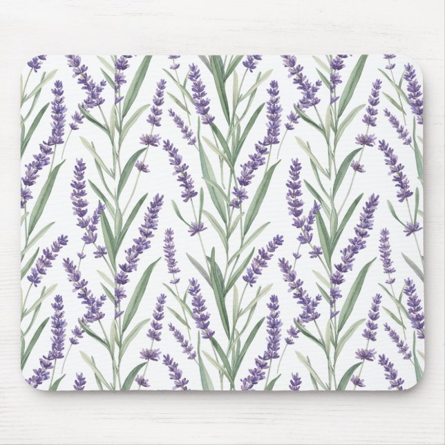 Mousepad Padrão Botânico de Lavanda (Frente)