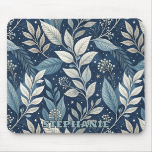 Mousepad Padrão Botânico do Jardim Noturno Sem Costura