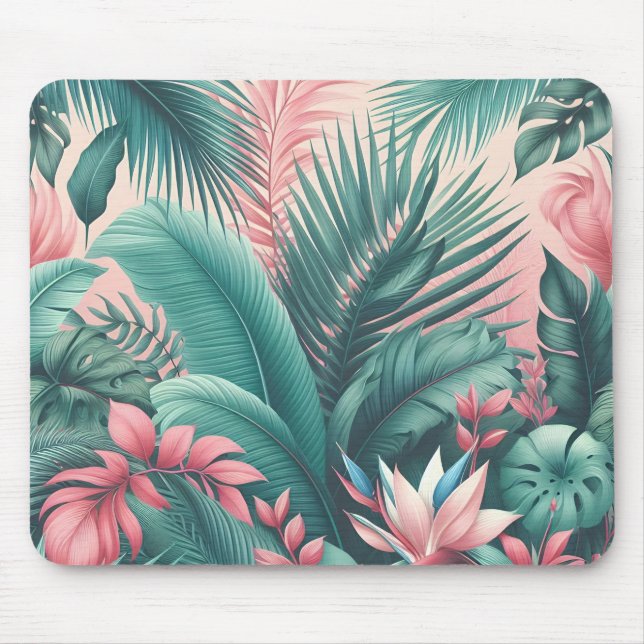 Mousepad Padrão Botânico do Paraíso Tropical (Frente)