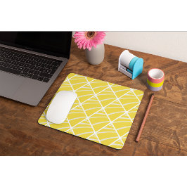 Mousepad Padrão Branco da Cinza Amarela Geométrica Chic