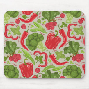 Mousepad Padrão brilhante de vegetais frescos