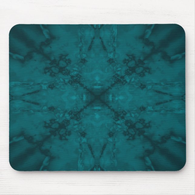 Mousepad Padrão caleidoscópio de estrelas verdes (Frente)
