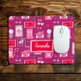 Mousepad Padrão caprichoso e feminino estética Coquette Rox