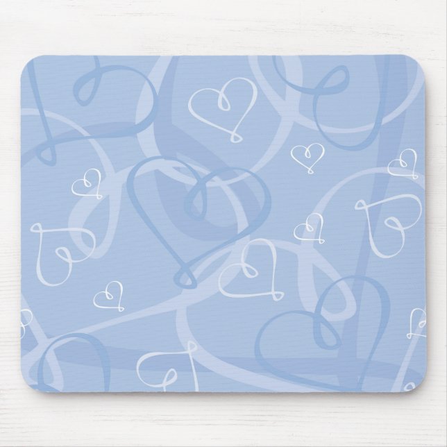 Mousepad Padrão cardíaco azul (Frente)