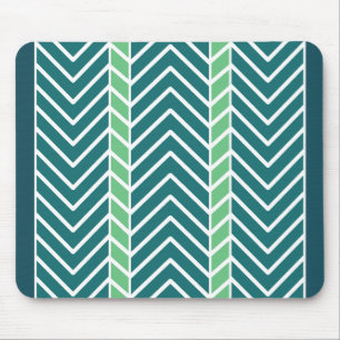 Mousepad Padrão Chevron Azul-Verde