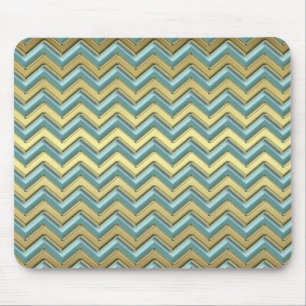Mousepad Padrão Chevron Dourado e lacrimogênio