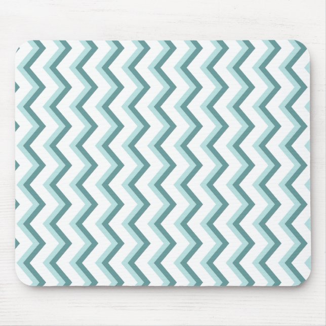 Mousepad Padrão Chevron ZigZag em verde-minúsculo (Frente)