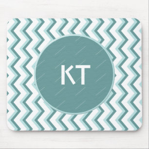 Mousepad Padrão Chevron ZigZag em verde-minúsculo