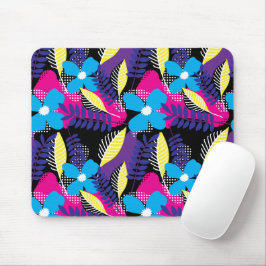 Mousepad Padrão Chic Floral & Dot Colorido com Folhas Mou