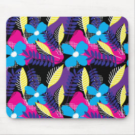 Mousepad Padrão Chic Floral & Dot Colorido com Folhas Mou