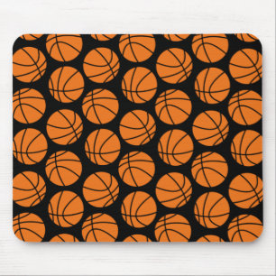 Mousepad Padrão Clássico de Basquete em Preto