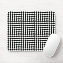 Mousepad Padrão clássico de houndstooth preto