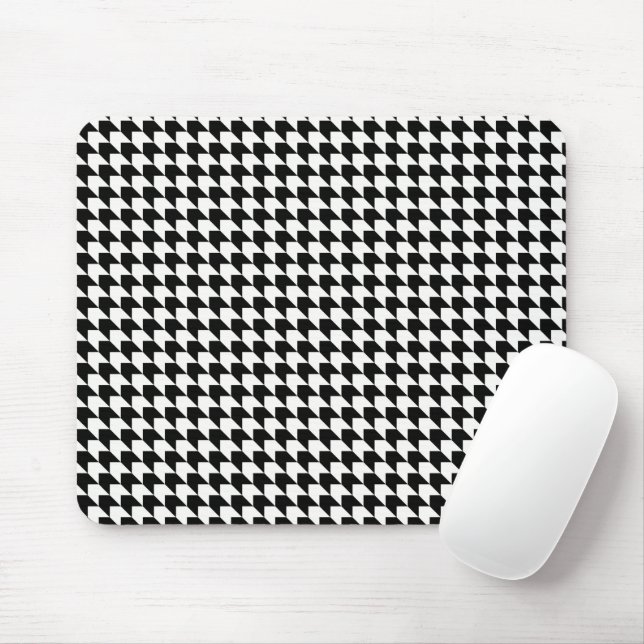 Mousepad Padrão clássico de houndstooth preto (Com mouse)