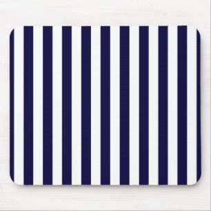 Mousepad Padrão Clássico de Listras Azul Marinho e Branco