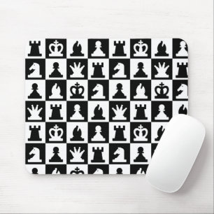 Mousepad Padrão clássico de tabuleiro preto e branco