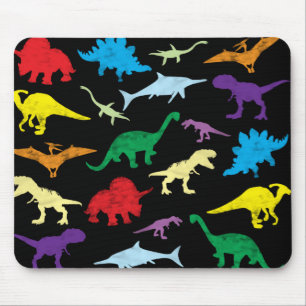 Mousepad Padrão Colorida Dinossauros Aquarela Crianças