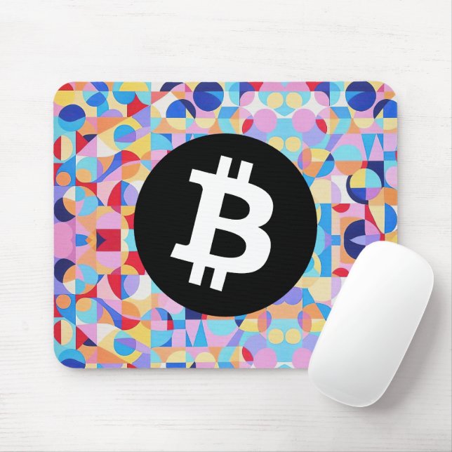 Mousepad Padrão Colorido de Bitmoeda (Com mouse)