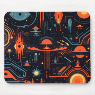 Mousepad Padrão Colorido de Ficção Científica