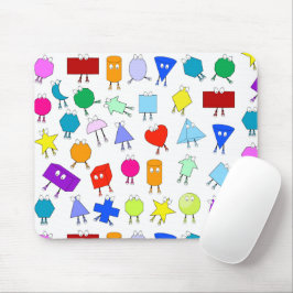 Mousepad Padrão Colorido de Formas Geométricas 2D e 3D para