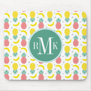 Mousepad Padrão Colorido de Frutas Tropicais
