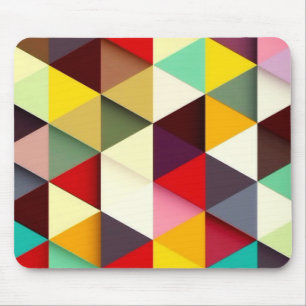 Mousepad Padrão Colorido de Triângulo Moderno