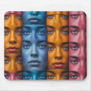 Mousepad Padrão Colorido Faces