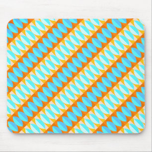 Mousepad Padrão Colorido Turquesa Azul Laranja Amarelo